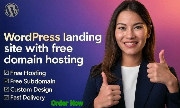 I Will Design a WordPress Landing Site (free Domain Hosting)