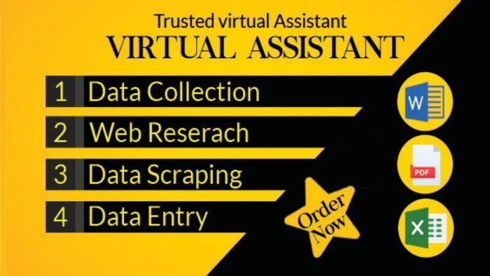 I will be your virtual assistant for all kinds of work