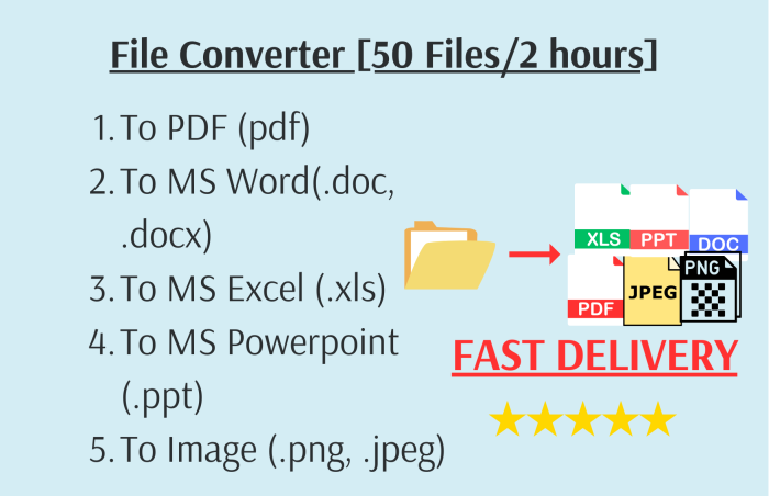 I will convert your files to other files. [50 Files/2 hours] [Max. 50]