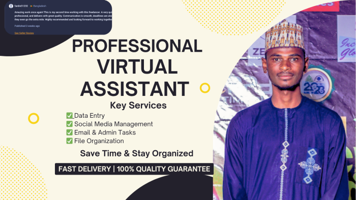 I will be your reliable virtual assistant for admin, research, and customer support tasks for 1 day