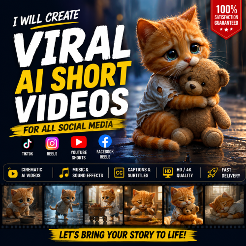I Will Create Viral AI Short Videos for TikTok, Instagram Reels & YouTube Shorts