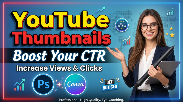 I Will Design You One Eye-Catching YouTube Thumbnails That Increase Clicks