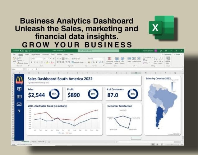 I will unlock Your Business Insights with a Custom Excel Analytics Dashboard, Grow your Business