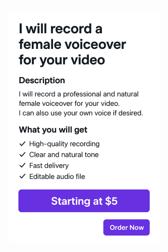 I Will Record A Professional Female Voiceover For Your Video