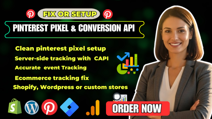 I will fix Pinterest pixel and conversion API for accurate ecommerce tracking