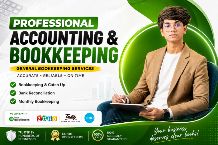 I Will do quickbooks, xero, zoho bookkeeping for small business