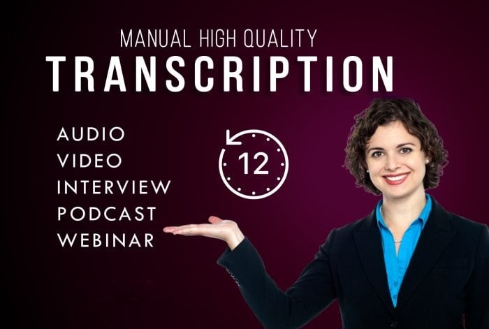 I will do 1+ audio or video (10 min) transcription