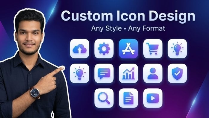 I Will Design 2 Professional Custom App/Web Icons In