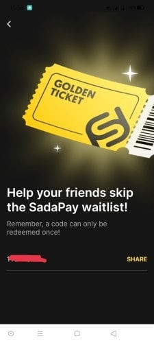 I will give you Sadapay App Golden Ticket To Skip The Waitlist