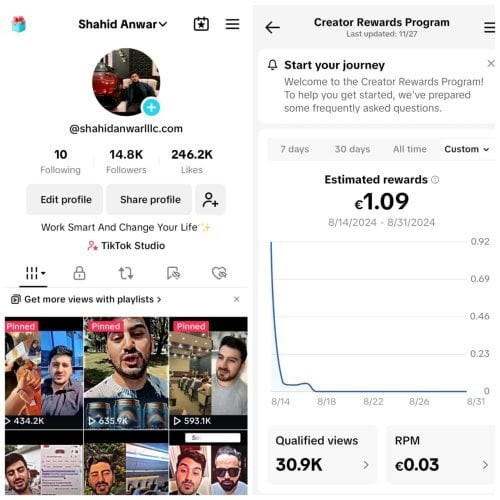 I Will Give TikTok Complete Monetized Account (Earning Enable)