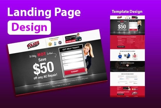 I Will create responsive wordpress landing page design, elementor landing page