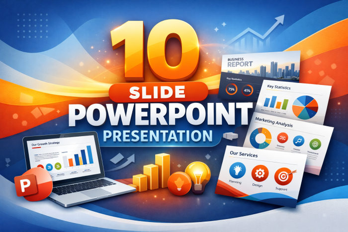 I will design Modern & Attractive 10 Slide PowerPoint Presentation Design