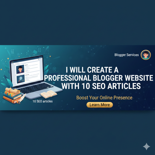 I will create a professional Blogger website with 10 SEO articles