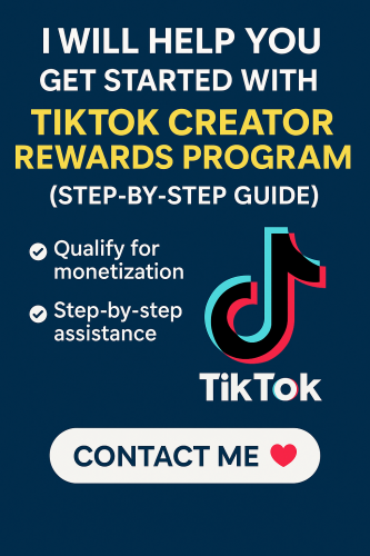 💥I Will Give TikTok Account With Creators Rewards Program Enable🌟