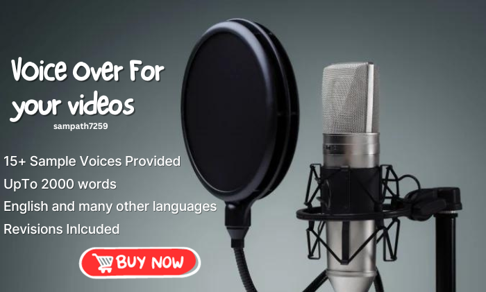 I Will Give you 2000 words professional voices for your videos.