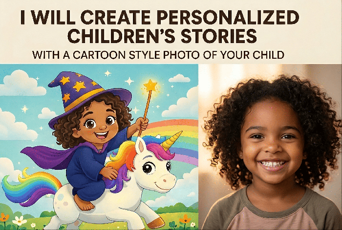 I Will Turn Your Child Into a Cartoon Hero In An Illustrated Storybook.