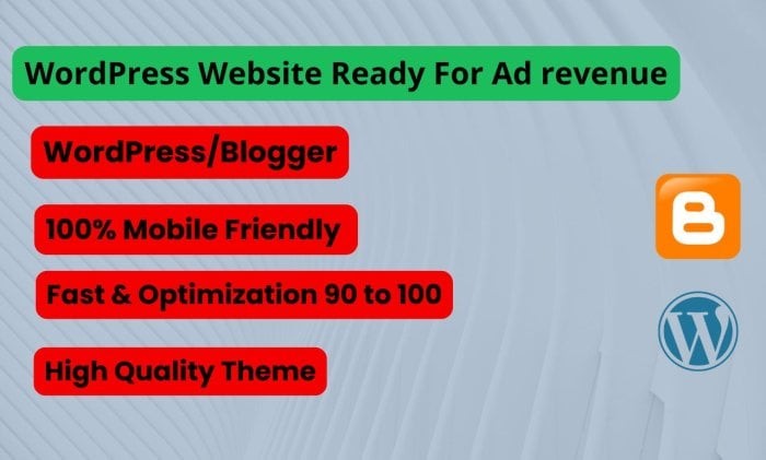 I Will Build Ad revenue-Ready WordPress or Blogger Site