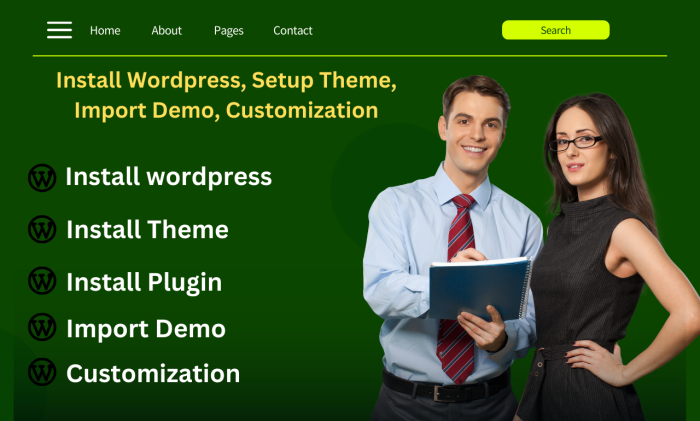 I will install Wordpress and setup your wordpress Website