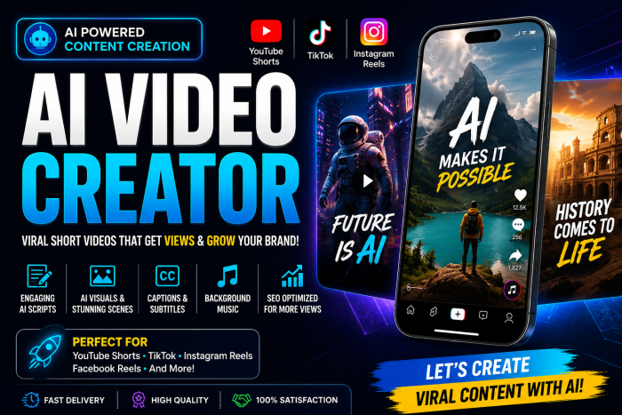 I will create viral AI videos for YouTube Shorts, TikTok, and Instagram Reels