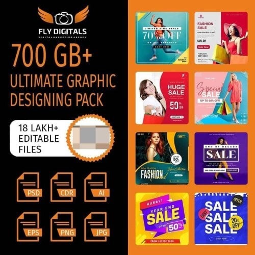 I Will Provide 700 GB Graphic Designing Pack